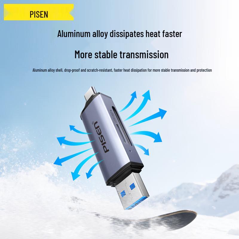 Pisen USB 3.0 Type-C 2-in-1 SD/TF Card Reader