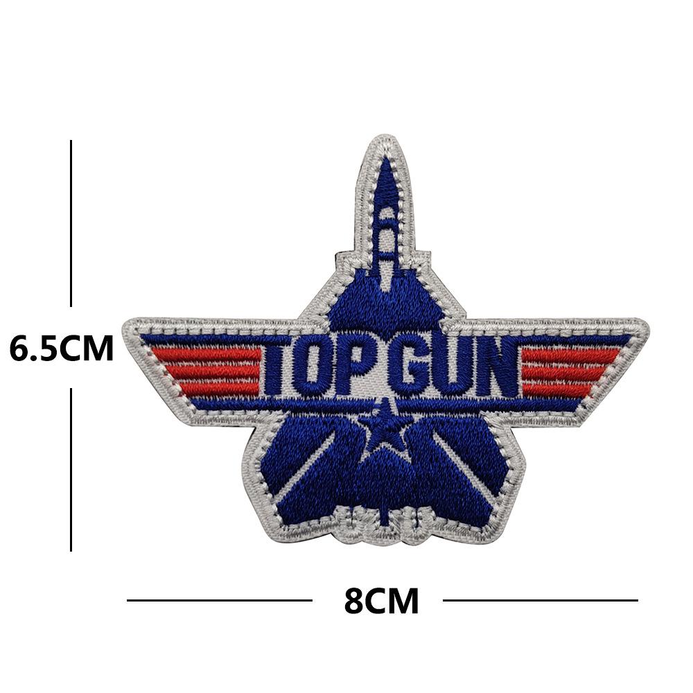 Тканевая нашивка с вышивкой самолета Top Gun, на липучке, повязка на руку для использования на открытом воздухе