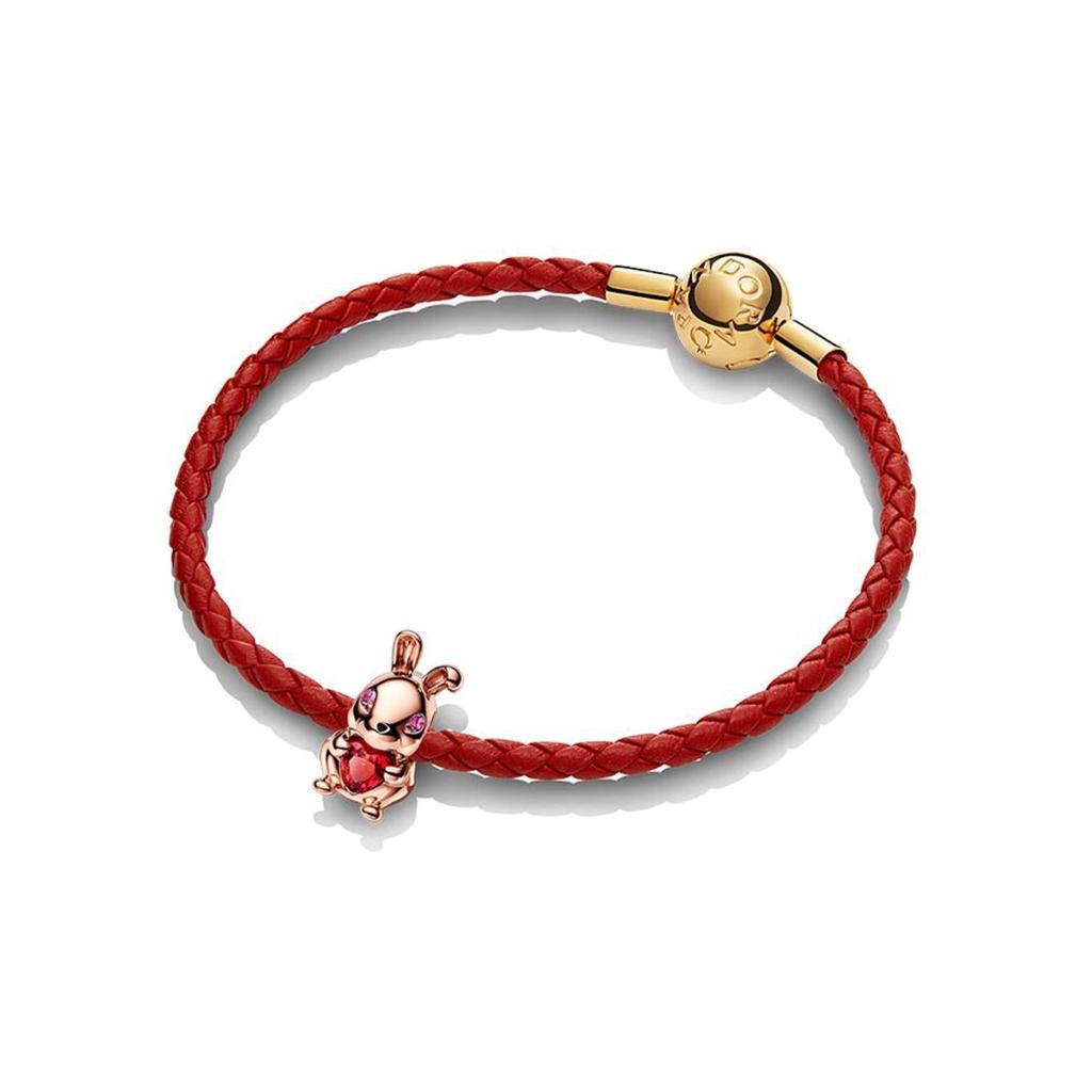 Pandora Lucky Rabbit Woven Leather Bracelet Women bracelet ZT2583