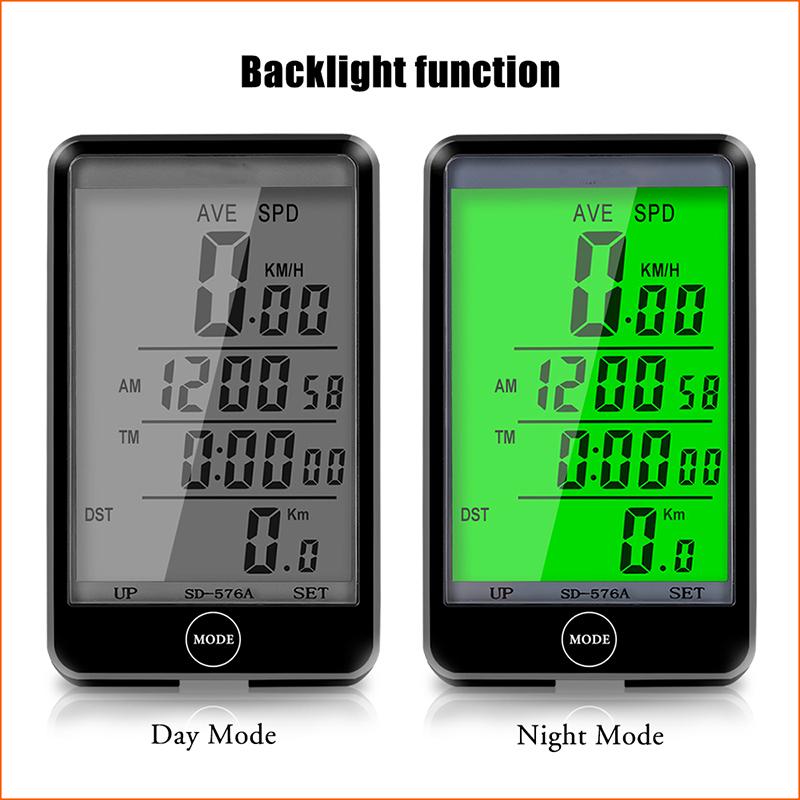 Bicycle Speedometer and Odometer Wired Bike Cycling Computer Waterproof Bike Stopwatch With Large Screen Bicycle Accessories