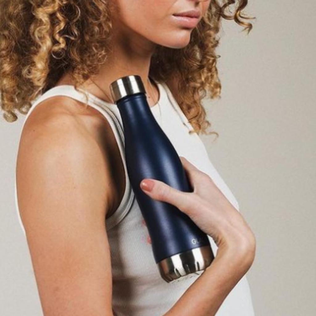 Вода GLACIAL совместима с теплом, холодом, вакуумом, из нержавеющей стали, прямая карбонизация, шведская матовая темно-синяя бутылка, карбонизация, удержание, изоляция,