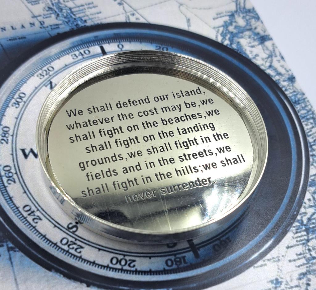 Морской компас ручной работы из латуни и никеля с гравировкой стихотворения — 8,5 см, старинный навигационный инструмент