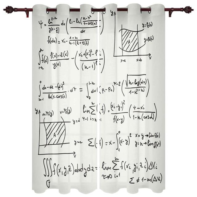 Mathematics Physics Formula Modern Window Curtains for Living Room Luxury Bedroom Blinds Drapes Door Curtains