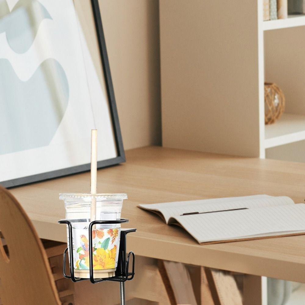 Horizontal Vertical Mount Clip on Table Cup Holder Anti Spill Desktop Mug Rack Home