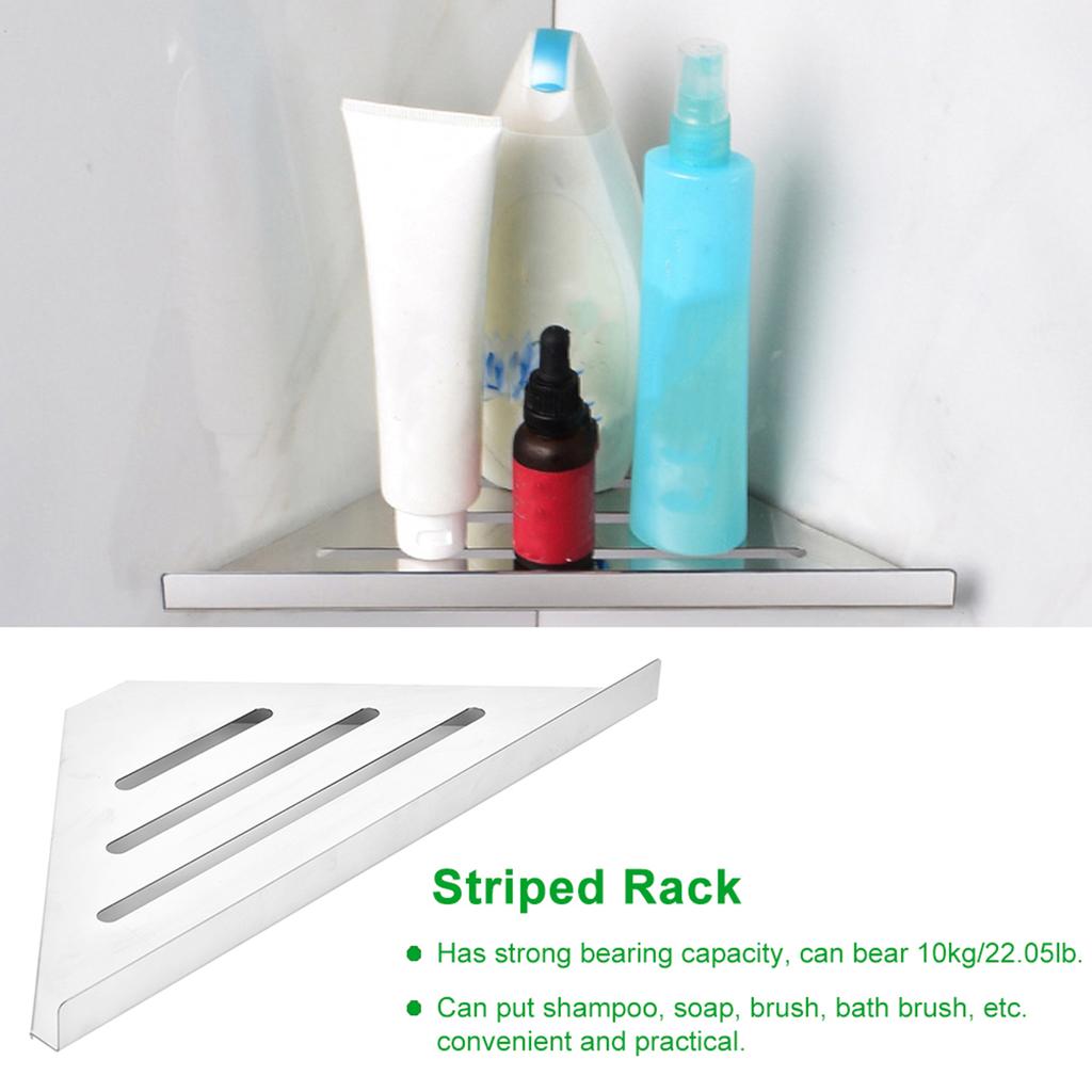 Stainless Steel Triangular Storage Shelf Shower Corner Shelf Rack Organizer for Home Bathroom