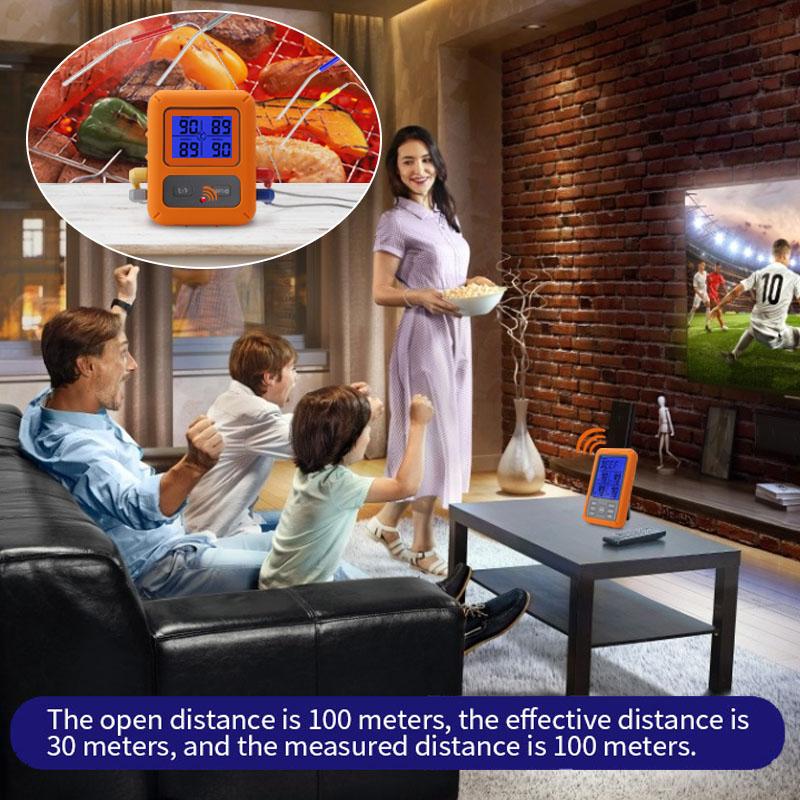 Беспроводной термометр для мяса с дистанционным управлением и мгновенным считыванием данных, термометр для приготовления пищи на гриле и духовке