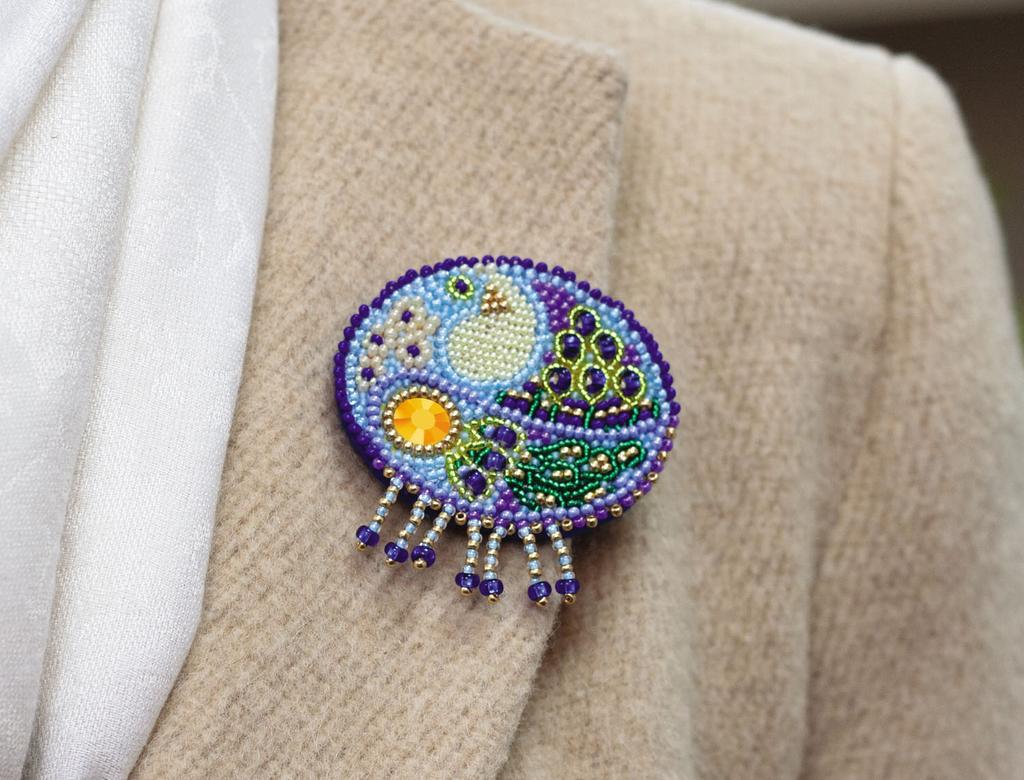 Set for Embroidery with Beads Decorations On Natural Artistic Canvas Abris Art Birds