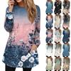 Women's Sweatshirt Pullover Active Sportswear Pocket  Print Casual Round Neck Long Sleeve Top