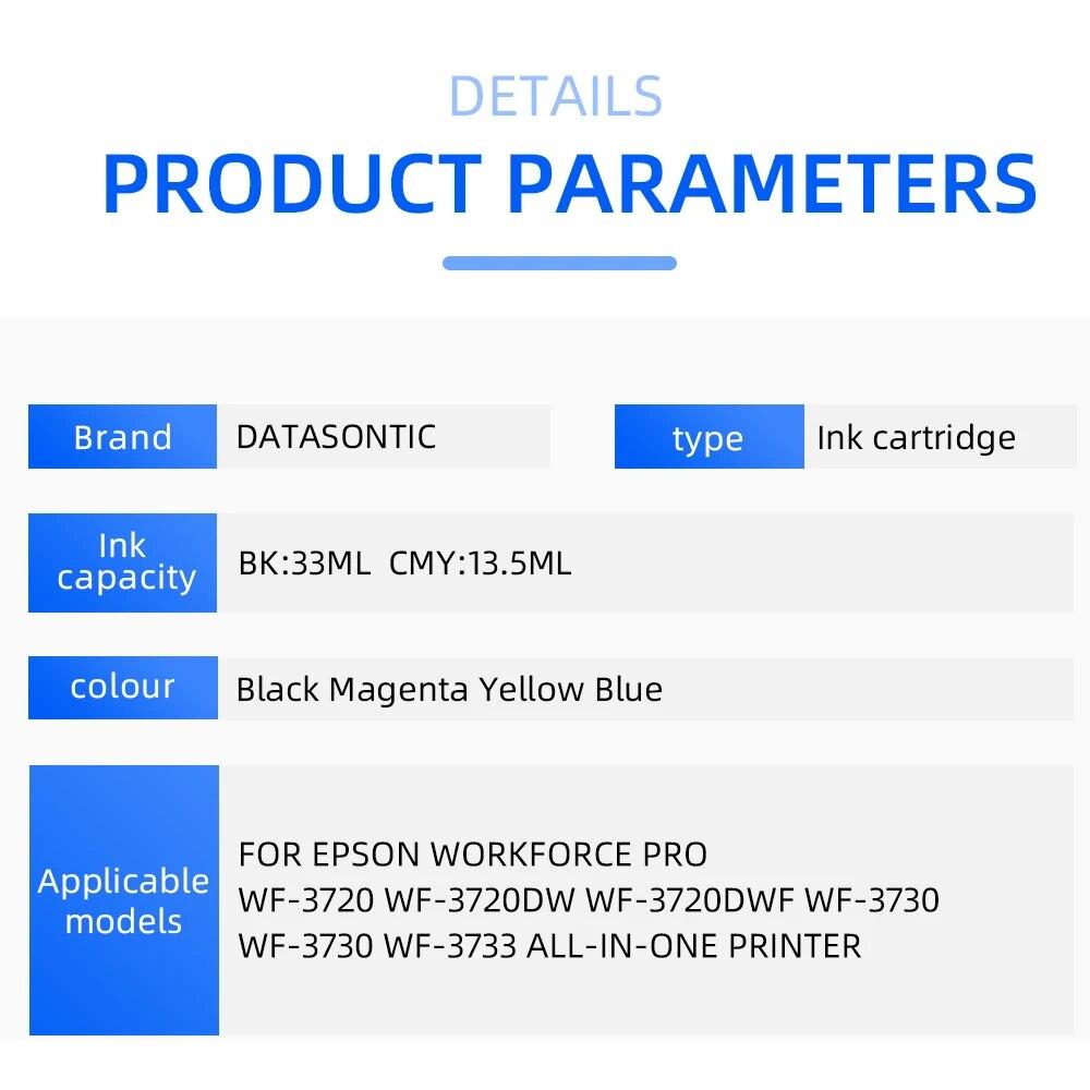 1 комплект 702 XL, совместимый картридж для принтера EPSON WorkForce Pro WF-3720 WF-3725 DWF WF-3720DW/DWF WF3730 3733