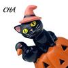 Фигурка для столешницы из смолы, Хэллоуинский Кот, Фигурка Тыквы, Ретро Черные Штабелируемые Украшения, Жуткий Декор для Дома, Стола, Рабочего Стола, Офиса, Каминной Полки, Полки
