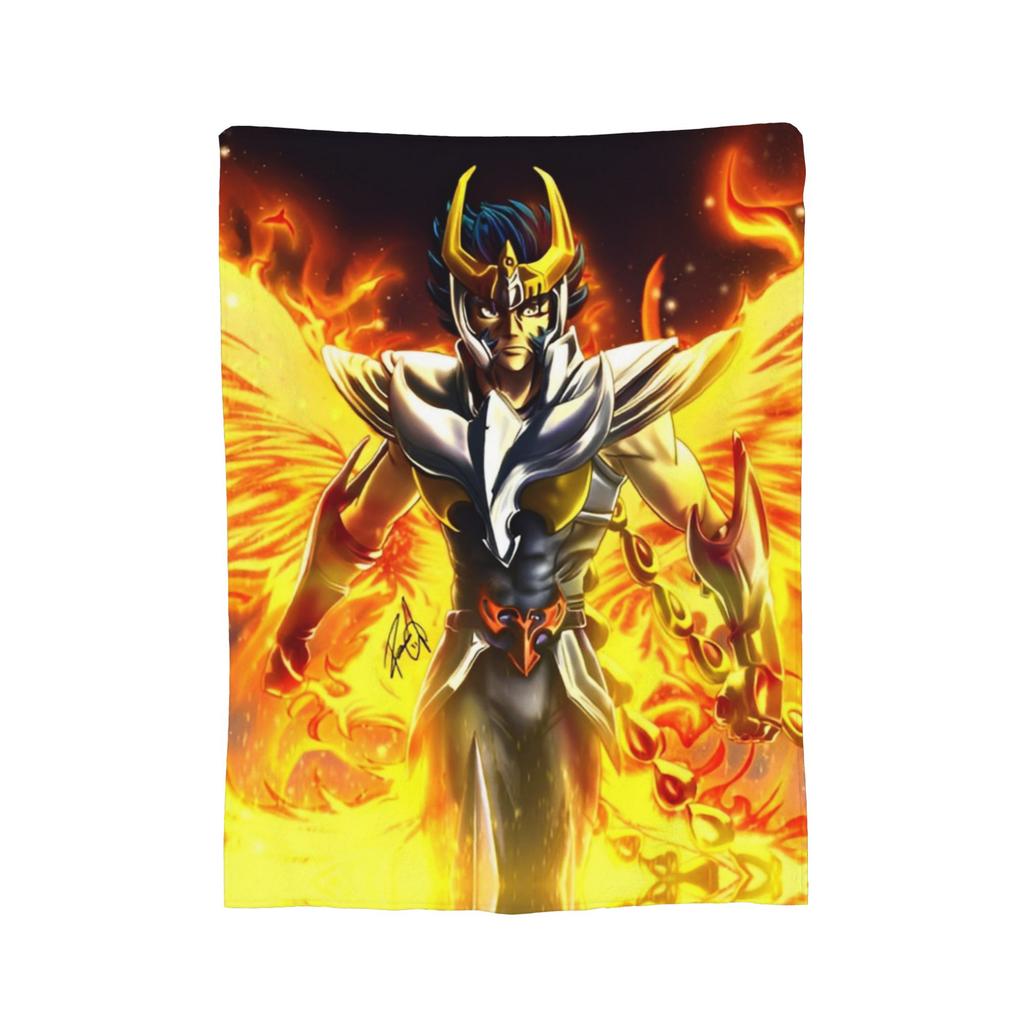 Knights Of The Zodiac Anime Fleece Throw Blanket Saints Seiyas Blankets for Bedding Office Super Warm Bed Rug,
