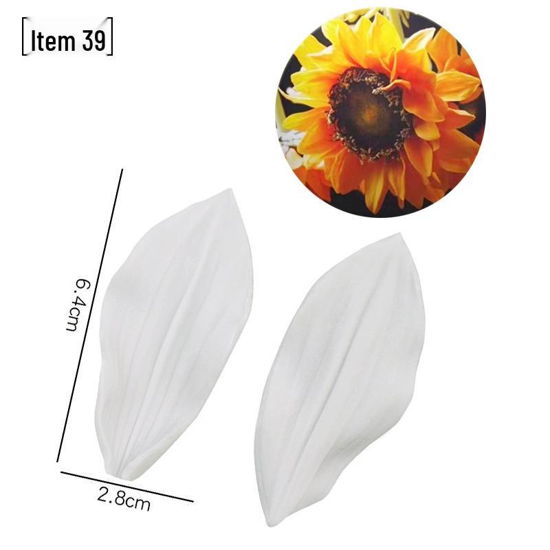 Силиконовая форма для мастики - Набор лепестков и листьев, пищевая, для тиснения на дереве и цветах.