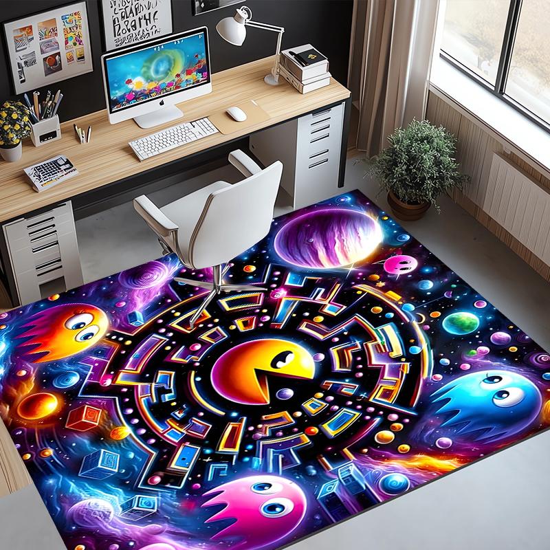 PAC Pattern Rug, Indoor/Outdoor Mat, for Picnic, Gameroom, Bedroom, Office, Living Room, Home Decor Carpet, Birthday Gift