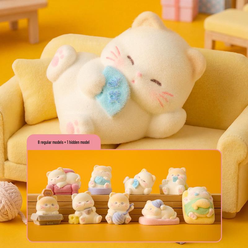 Милая Фигурка-Сюрприз 'Счастливый Кот' - Модный Настольный Орнамент