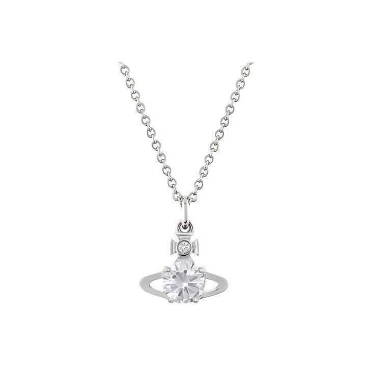 VIVIENNE WESTWOOD Ожерелье-кулон Reina Saturn Orbit Crystal для женщин, латунь, серебро 6302009502P102SM