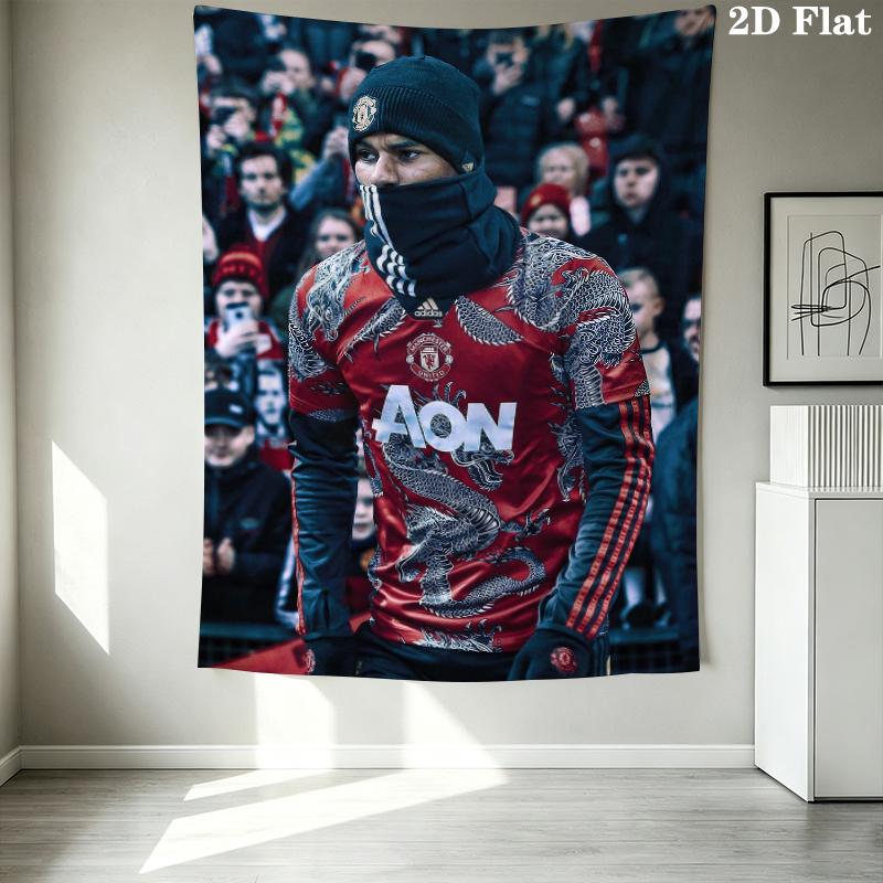 Marcus Rashford Wall Tapestry Aesthetic Wall Hanging Printed Fabric Blanket Decorative Tapestries for Bedroom Living Room Home Decor