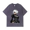 275 GSM Washed T-shirts 100% Cotton NieR Automata V2 2B Print Unisex Heavy Cotton T Shirt
