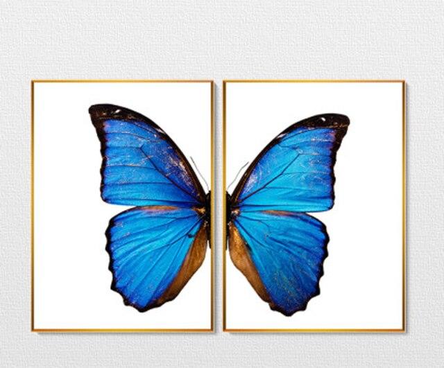 Яркий цвет крылья бабочки скандинавский скандинавский холст хлопок картина Золотая бабочка ретро комната декоративный настенный постер