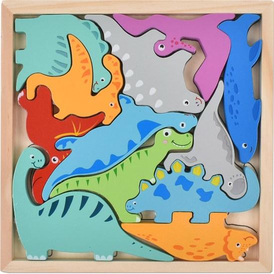 Игрушка Oz Toy Wooden Balance Picture Matching Domino Puzzle Dinosaur, популярные корейские головоломки