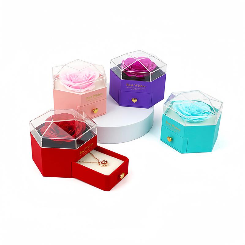 Valentine's Day Container Transparent Soap Flower Birthday Party Packaging Box Creative Gift Accessories