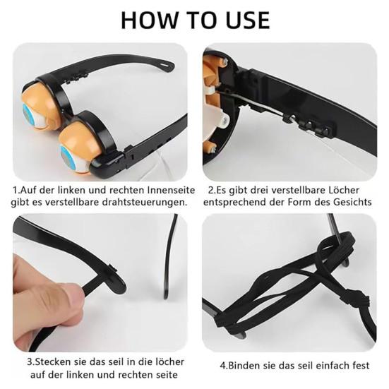 Crazy Eyes Googly Glasses Toy Winking Glasses with Pull-String Blinking Action Fun Novelty Prop for Kids Party Stage Performance