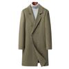 Wool Coat Trench Coat Men's Youth Korean Version Long Double-breasted Hand-sewn Double-sided Woolen Coat Coat
