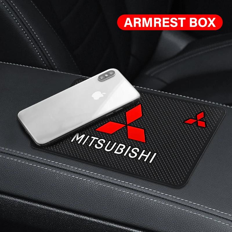 Car Badge Styling Non-Slip Mat Center Dashboard Anti-slip Pad Interior For Mitsubishi Lancer Outlander 3 Colt Eclipse EX Montero