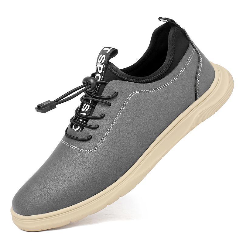 Fashion Male Comfortable Outdoor Hiking Shoe 2024 Elastic Band Mens Sneakers All-match Men Casual Shoes Genuine Leather Driving Shoes