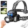 Умный индукционный светодиодный налобный фонарь с 6 режимами зарядки через USB, зумируемый налобный фонарь со встроенным аккумулятором для рыбалки и охоты на открытом воздухе