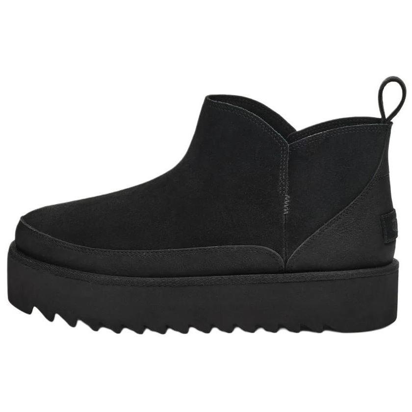 UGG Alina Ультра Мини Платформа Круглый Носок Модные Удобные Короткие Сапоги Женские Сапоги Черные 1166753-BLK