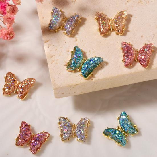 Butterfly 3D Rhinestone Manicure Decoration Strong Luxury Alloy Nail Art Decorations for Women