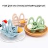 Детская силиконовая форма для эскимо с ручками, 4-гнездная мини-форма для мороженого для облегчения прорезывания зубов, форма для замороженных угощений для малышей и детей