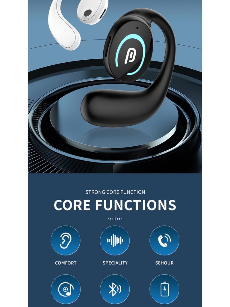 Bluetooth-наушники MK9 с внешним звуком - Одноухий, с заушиной, для бизнеса, спорта и бега.