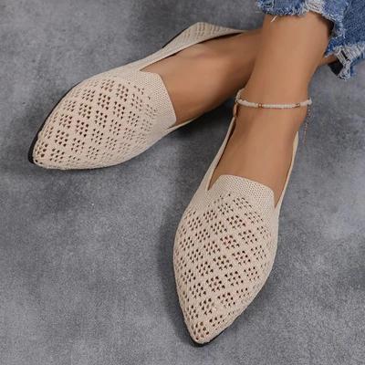 Мода 2024 года, новые туфли, женские туфли без застежек, женские туфли на плоской подошве, летние, дышащие, сетчатые, легкие, повседневные, удобные, большого размера