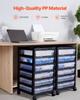 Scrapbook Rolling Storage Cart 6-Tier Large Capacity with Organizer Top Black