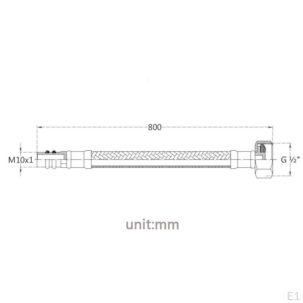 60cm / 80cm Long with G1/2'' DN15 Interface Water Heaters Toilet Connector Bidet Braided Faucet Hose