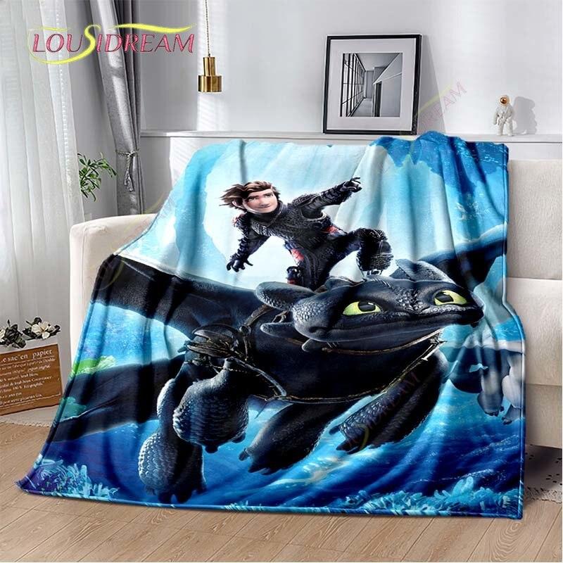 Мультяшное одеяло Как приручить дракона, милое, легкое, постельное белье, супер мягкое, теплое, фланелевое одеяло для кровати, гостиной, дивана