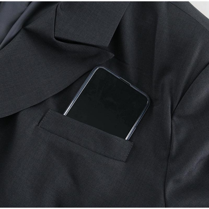 Женский костюм из 2 предметов, элегантный пиджак с карманом на пуговицах и длинным рукавом, высокая талия, прямые брюки, женский офисный наряд 2025 года на весну и осень