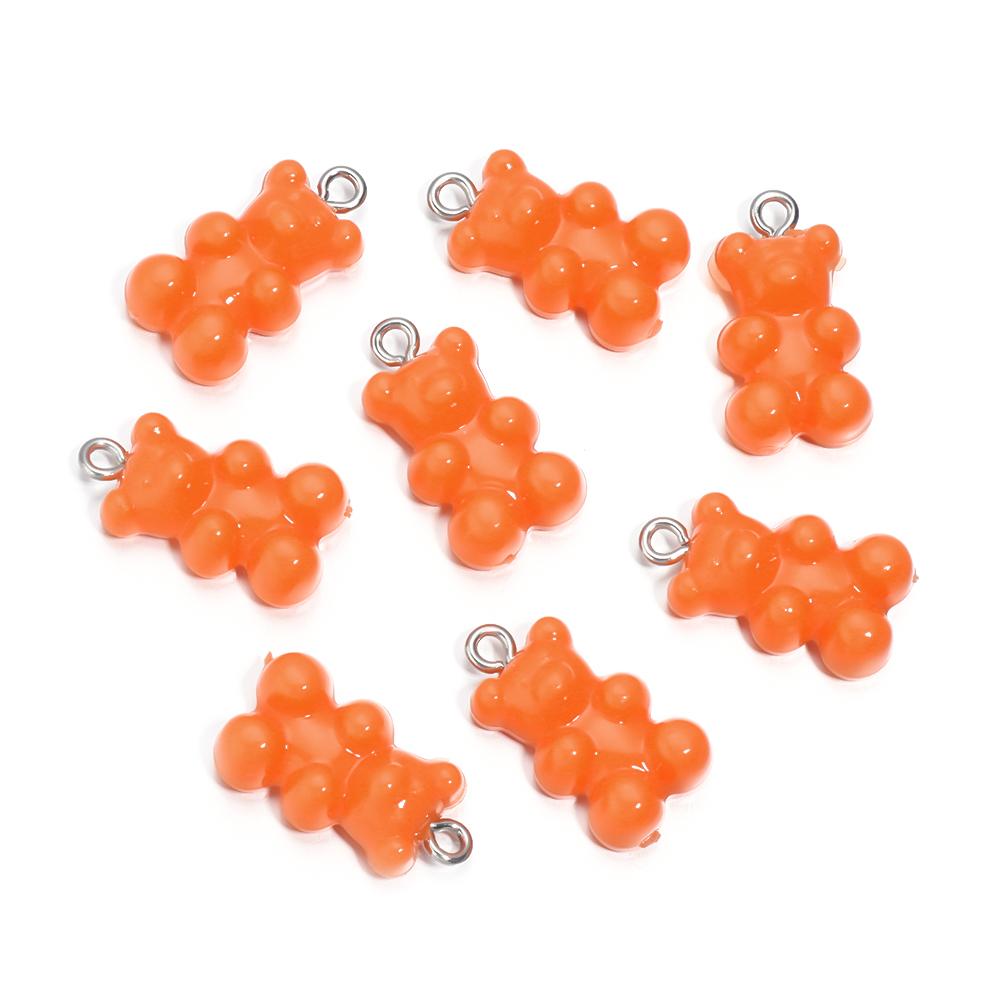 10Pcs/Lot 22×12mm Acrylic Pendant Macaron Colored Mini Bear Pendant For Diy Cute Necklace Earrings Gift Jewelry Accessories
