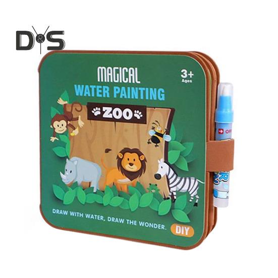 Волшебная водная раскраска для малышей, карманная складная мультяшная акварельная раскраска, обучающая художественная книга для детей