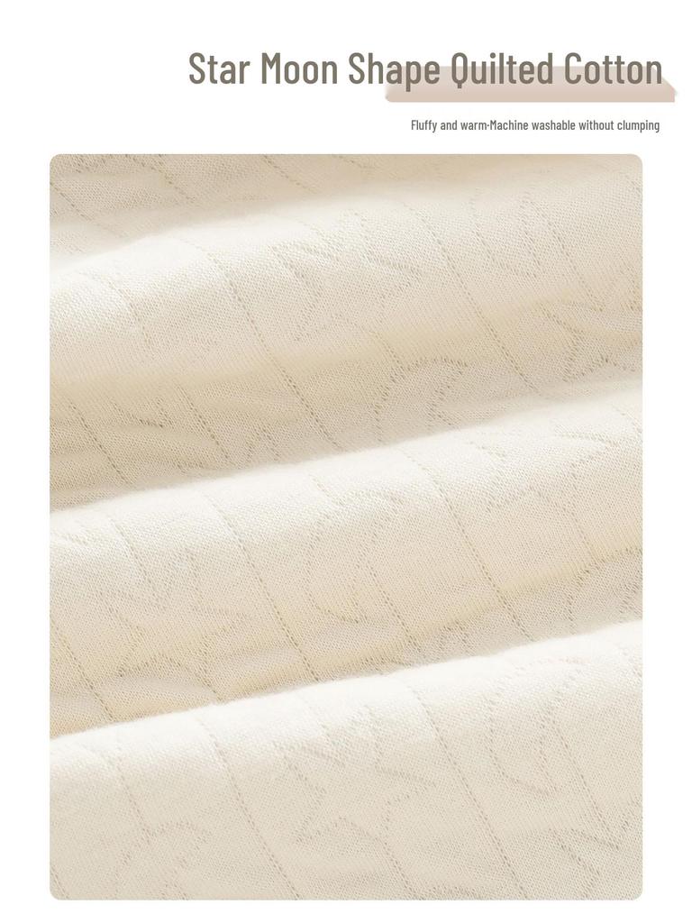 Infant Quilted Cotton Romper: Autumn-Winter, Warm Three-Layer Design, Size 90, Stylish & Cozy