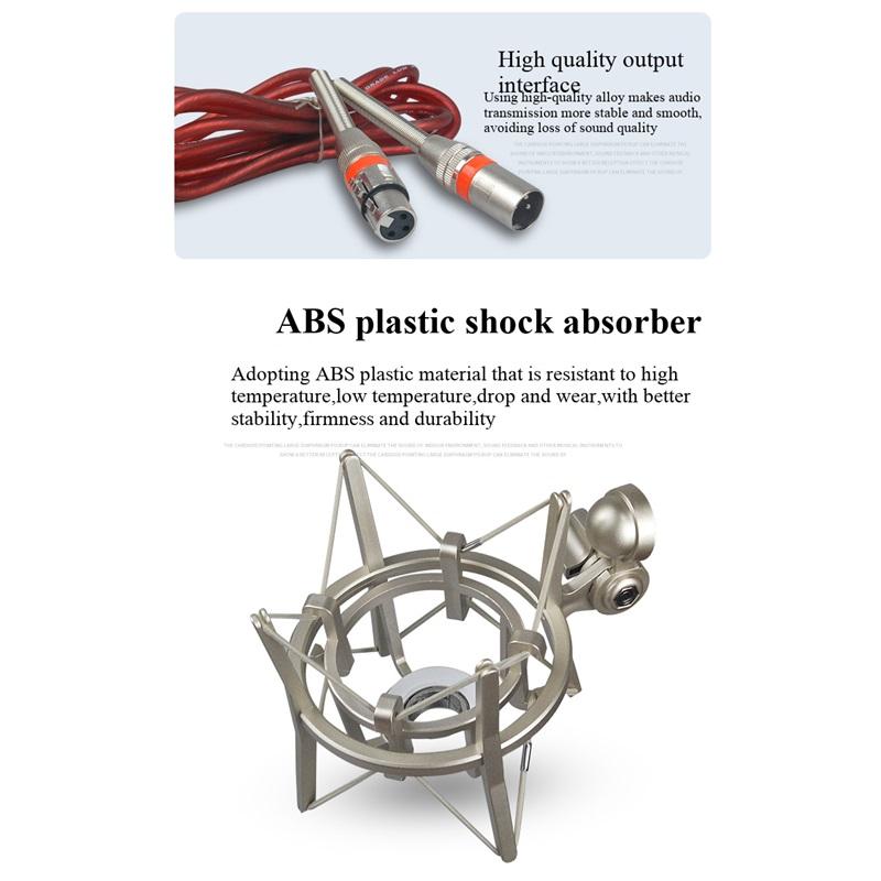 Top Studio Металлический конденсаторный микрофон U87 Профессиональный кардиоидный студийный микрофон для записи Подкастинга Закадрового озвучивания Стриминга Дома А