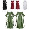 Gothic Alluring Renaissance Dress For Women Stunning Stage Costume In Black Burgundy White