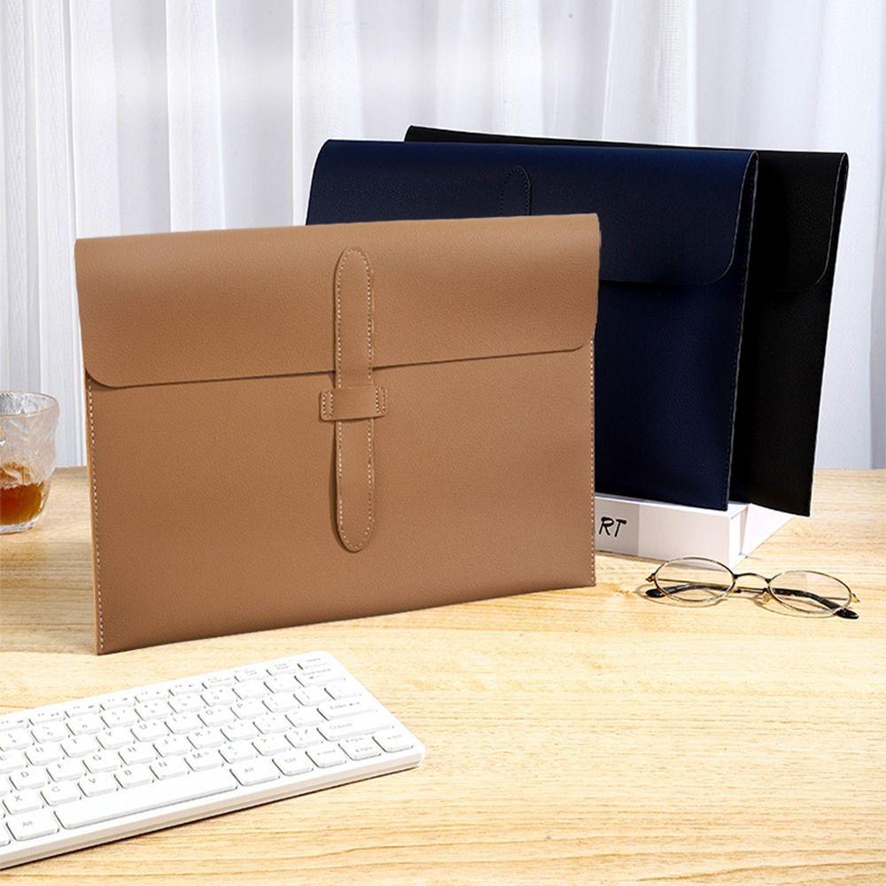 Waterproof Business Leather Document Bag Simple Data Contract Bill File Bag  Office School Supplies