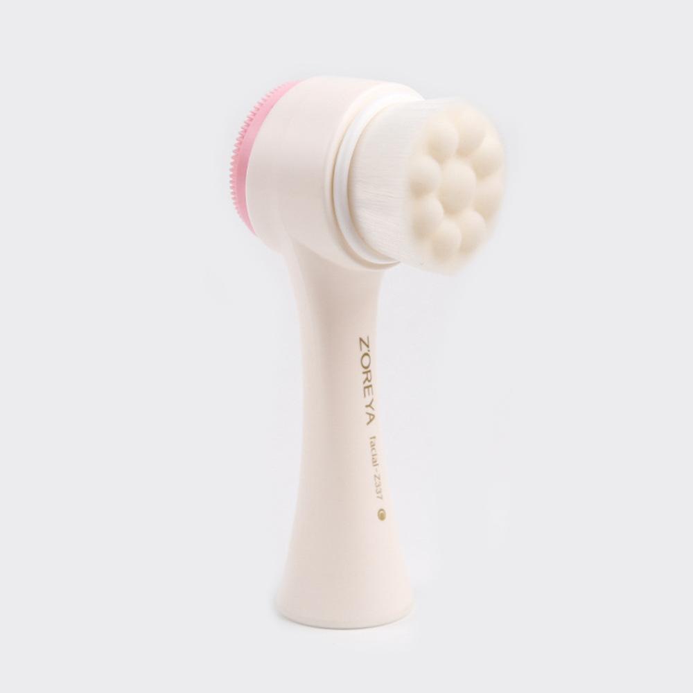 Double-sided Cleaning Pore Massage Facial Cleanser Manual Soft Hair Cleaning Brush Silicone Face Brush Facial Brush