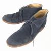 Suede Leather Chukka Boots Men 27.0 Navy vintage(USED)