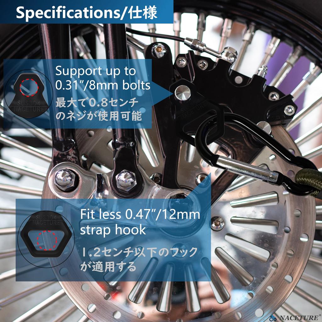 Мотоциклетные анкерные крюки Сверхпрочная нержавеющая сталь Набор из 10 - Крепление мотоцикла для бездорожья