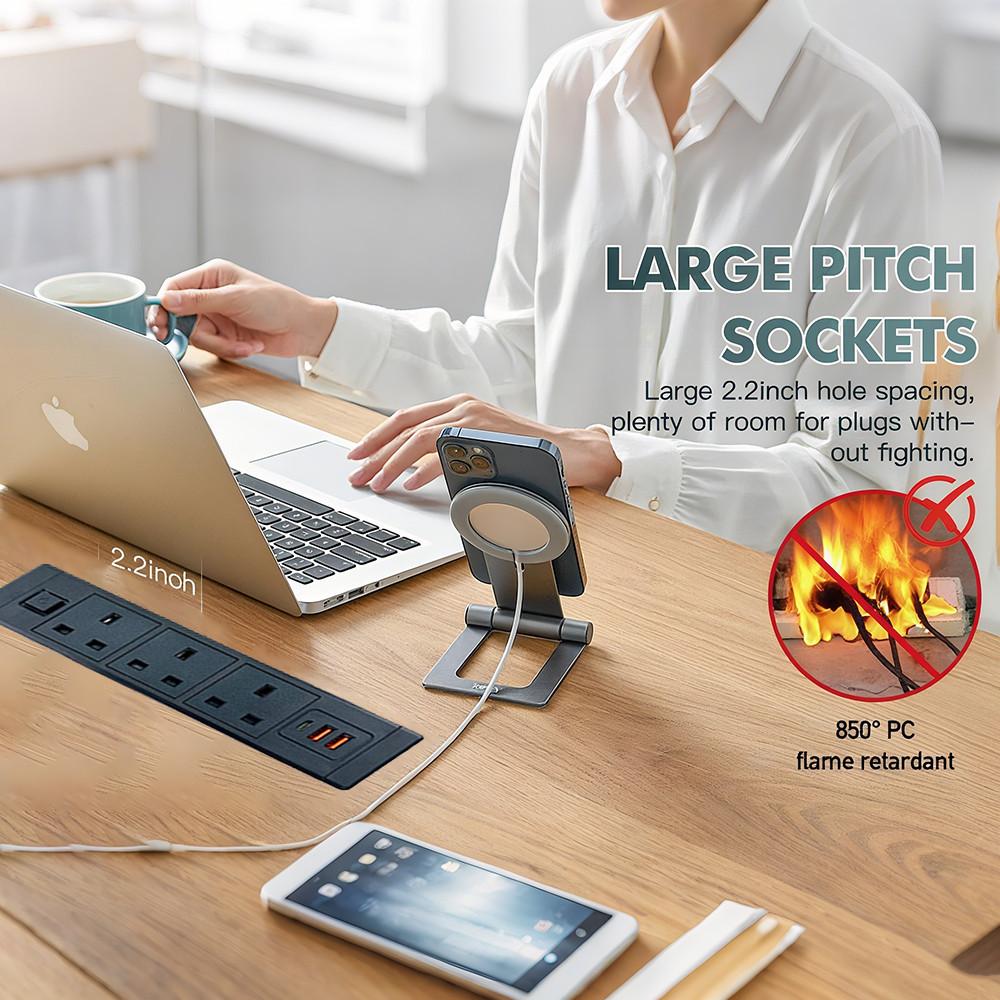 Удлинитель с розетками AC110-250V и портами USB Type-C, встроенная скрытая розетка для стола, для дома и офиса, скрытая розетка