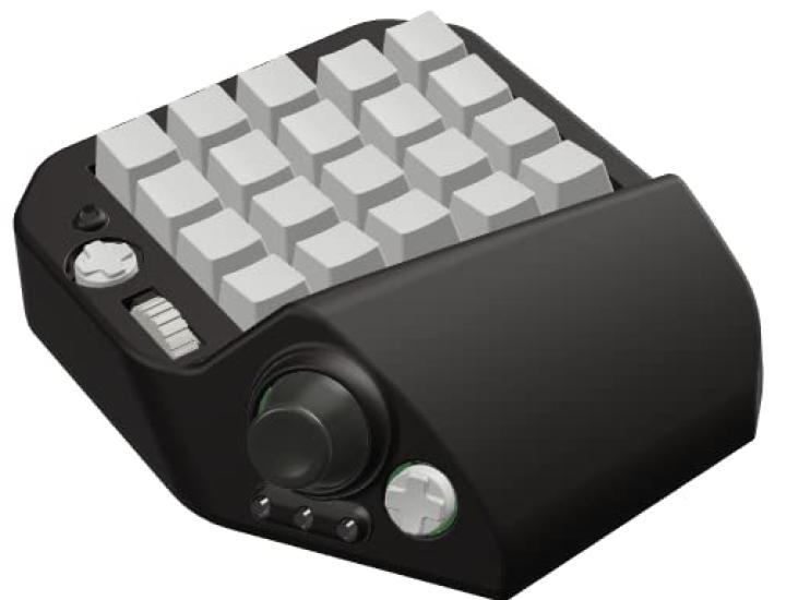 Игровая клавиатура с джойстиком и клавиатурой [MH-Device] Левосторонняя MH-Delta 41-клавишная Одноручная Колесо, Одноручная Клавиатура, Правосторонняя (Флип - Черный)