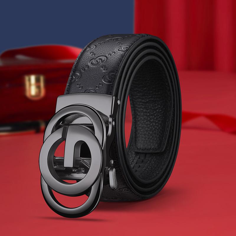 Fashion Business Men's Belt Genuine Luxury Brand Metal Buckle Belt High-Quality PU Leather Soft Belt With Cargo Pants Jeans